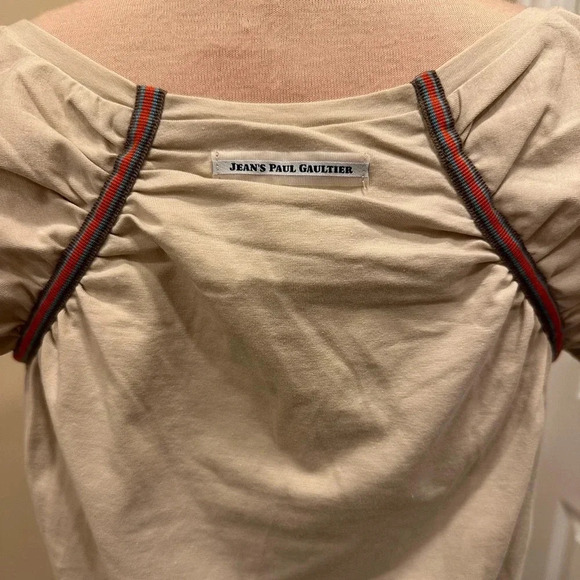 Jean Paul Gaultier Beige Logo Tee Dress Size Medium - Picture 13 of 15